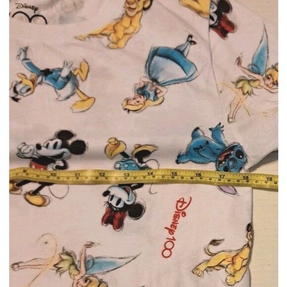 Disney 100th Anniversary D23 Mickey & Friends All Over Print Women’s Large Tee - Picture 2 of 5